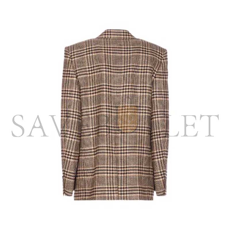 Y51 DOUBLE-BREASTED PLAID SUIT JACKET